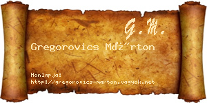 Gregorovics Márton névjegykártya